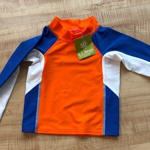 L.L. Bean Kids Rash Guard - Vibrant Orange and Blue